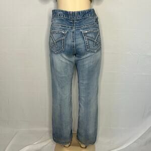 Amethyst Y2K Blue Jeans Embellished Back Pockets Straight Leg 38x31